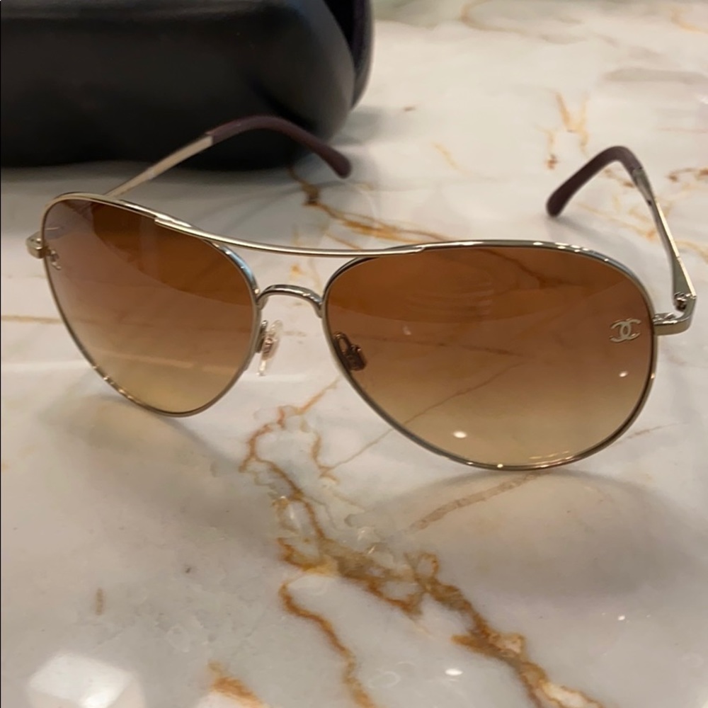Chanel Aviator Sunglasses 4189 Silver - Brand new